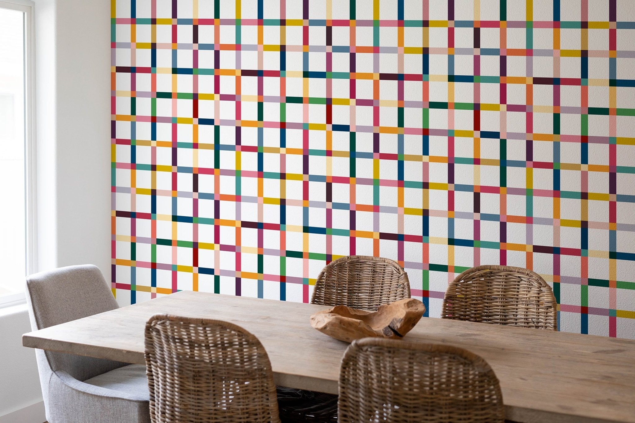 Bright and Colorful Modern Wallpaper in Checkered Pattern - Wallpaper | Victoria Bright Home - Colorful Modern Wallpaper For Your Home - - checkered,dining,kids,modern,multicolor,nursery,plaid