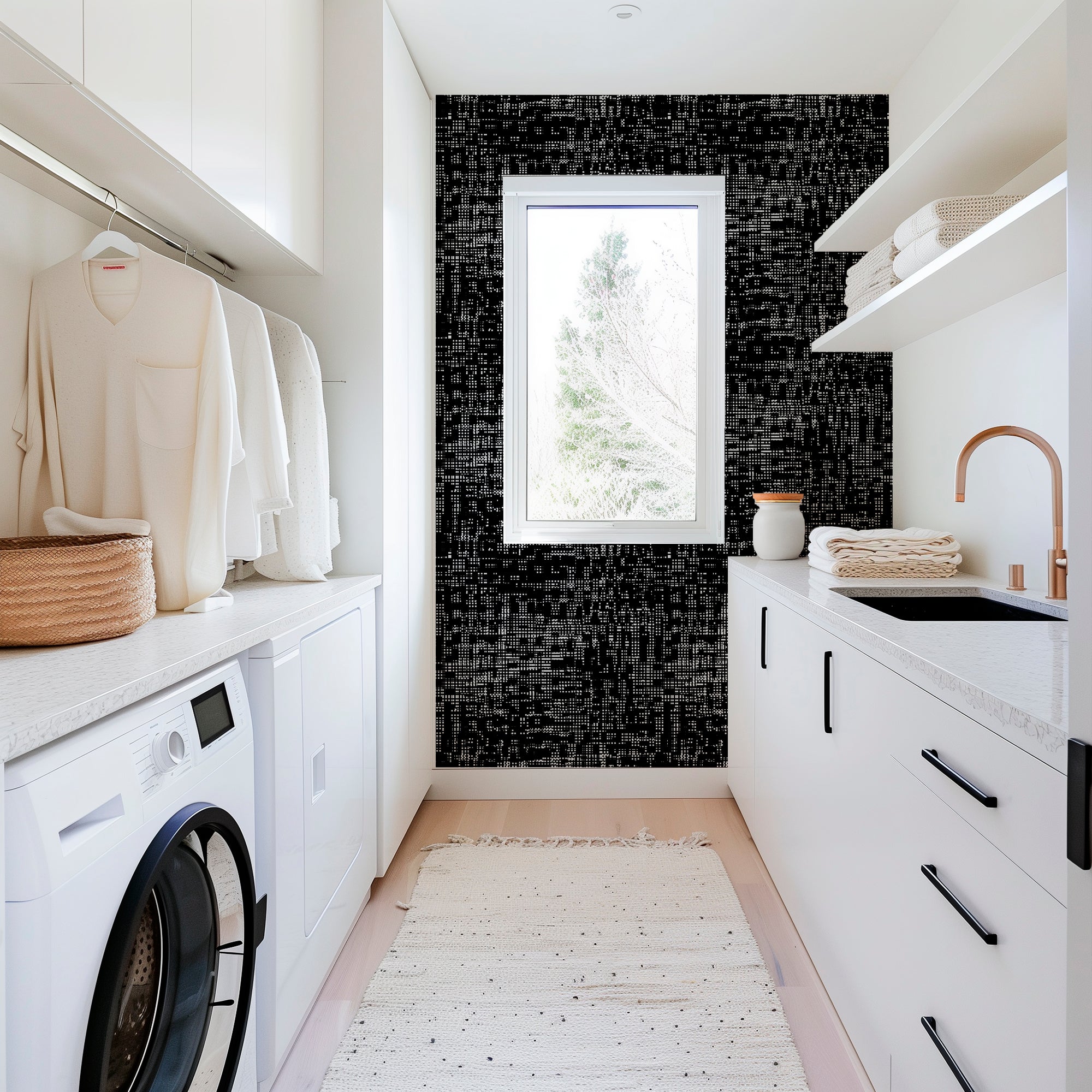 City Lights Abstract Modern Wallpaper for and Urban Loft Feel - Wallpaper | Victoria Bright Home - Colorful Modern Wallpaper For Your Home - - abstract,black,black and white,blue,dining,Gray,green,kitchen,modern,office,orange,pink