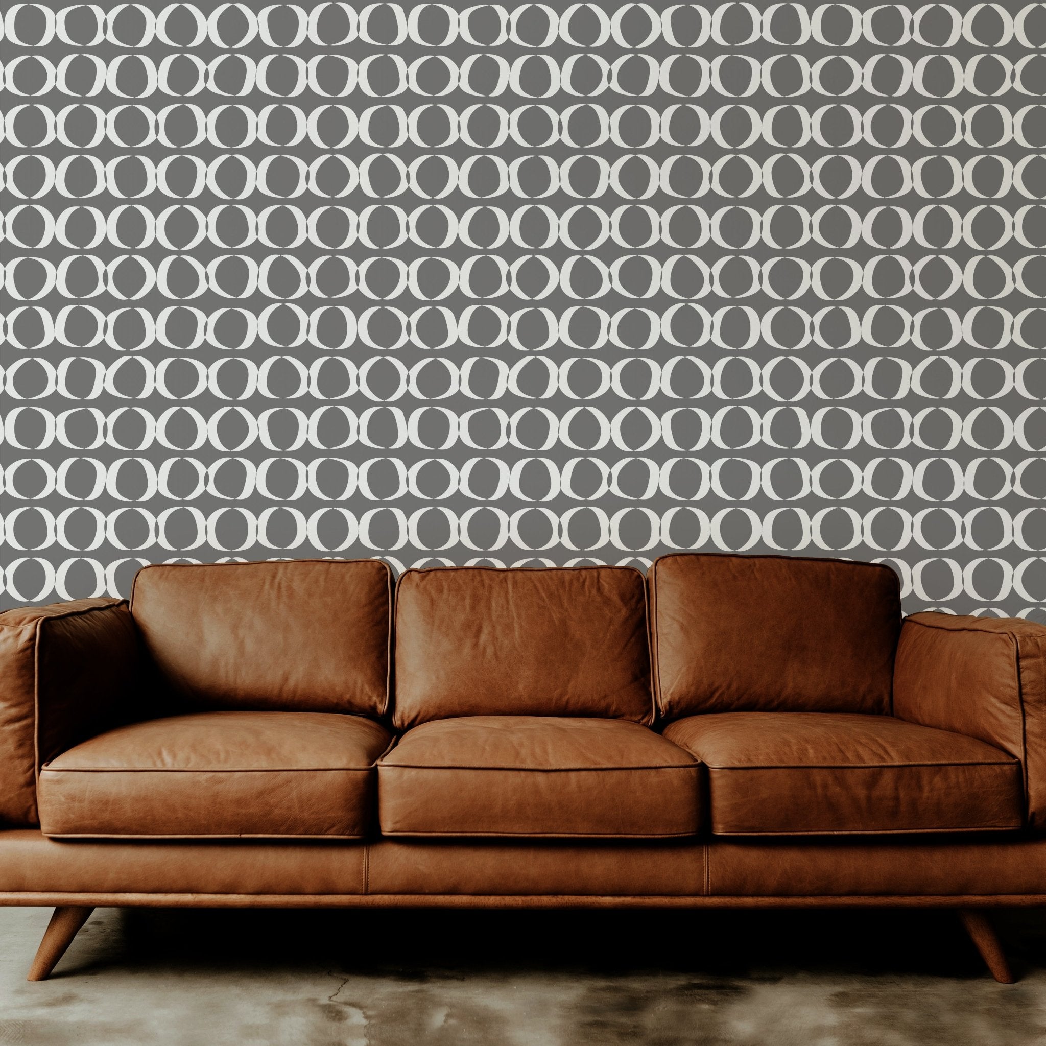 Abstract Circle Wallpaper for Modern Bold Living Room Design - Wallpaper | Victoria Bright Home - Colorful Modern Wallpaper For Your Home - - abstract,bedroom,black,black and white,blue,dining,dots,Gray,living,modern,office