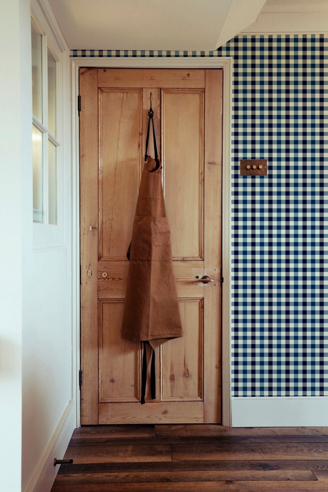 Country Plaid Wallpaper in Blue or Pink with Modern Flaire - Wallpaper | Victoria Bright Home - Colorful Modern Wallpaper For Your Home - - bedroom,blue,checkered,dining,kids,kitchen,modern,nursery,office,pink,plaid