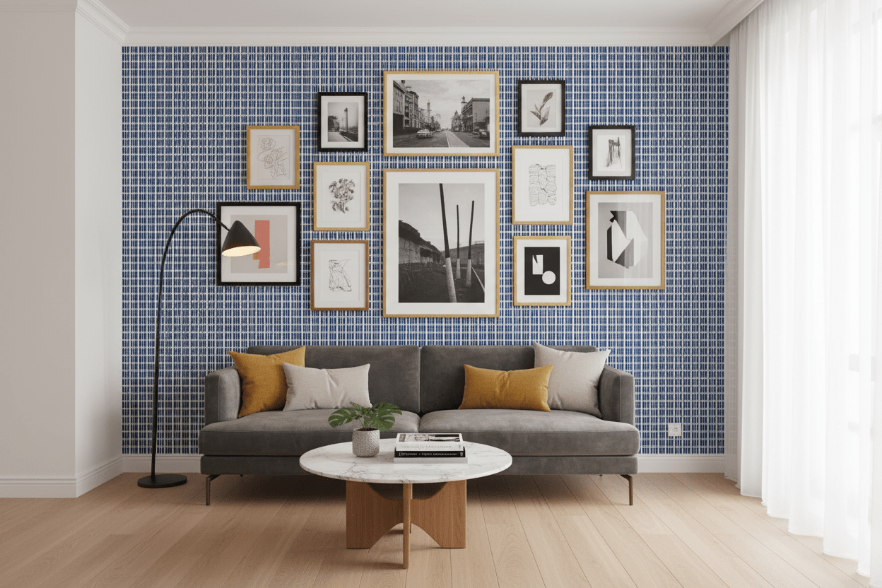 eClaire Wallpaper Accent Wall with Artwork