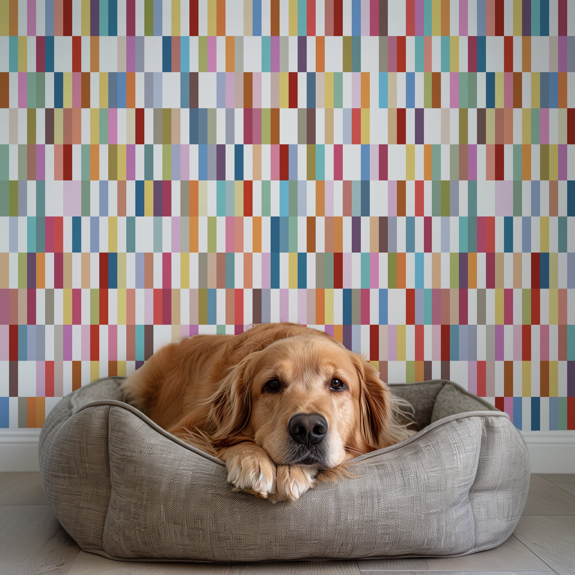 Fiddlestix Modern Geometric Wallpaper for a Colorful Kid&