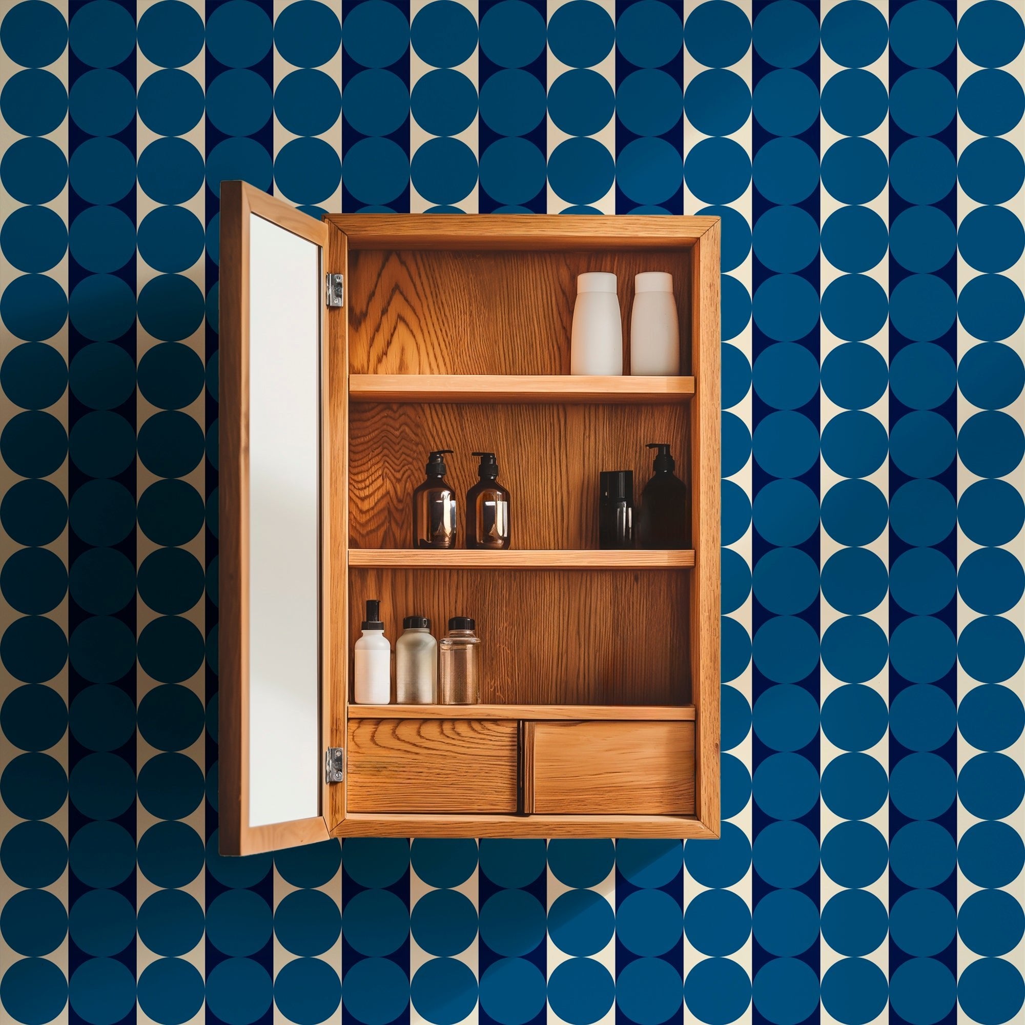 Abacus Retro Striped Dot Wallpaper in Ten Nostalgic Colors - Wallpaper | Victoria Bright Home - Colorful Modern Wallpaper For Your Home - - bedroom,blue,dining,dots,green,kids,kitchen,living,mid century,modern,nursery,office,orange,pink,purple,red,retro,stripes,turquoise,yellow
