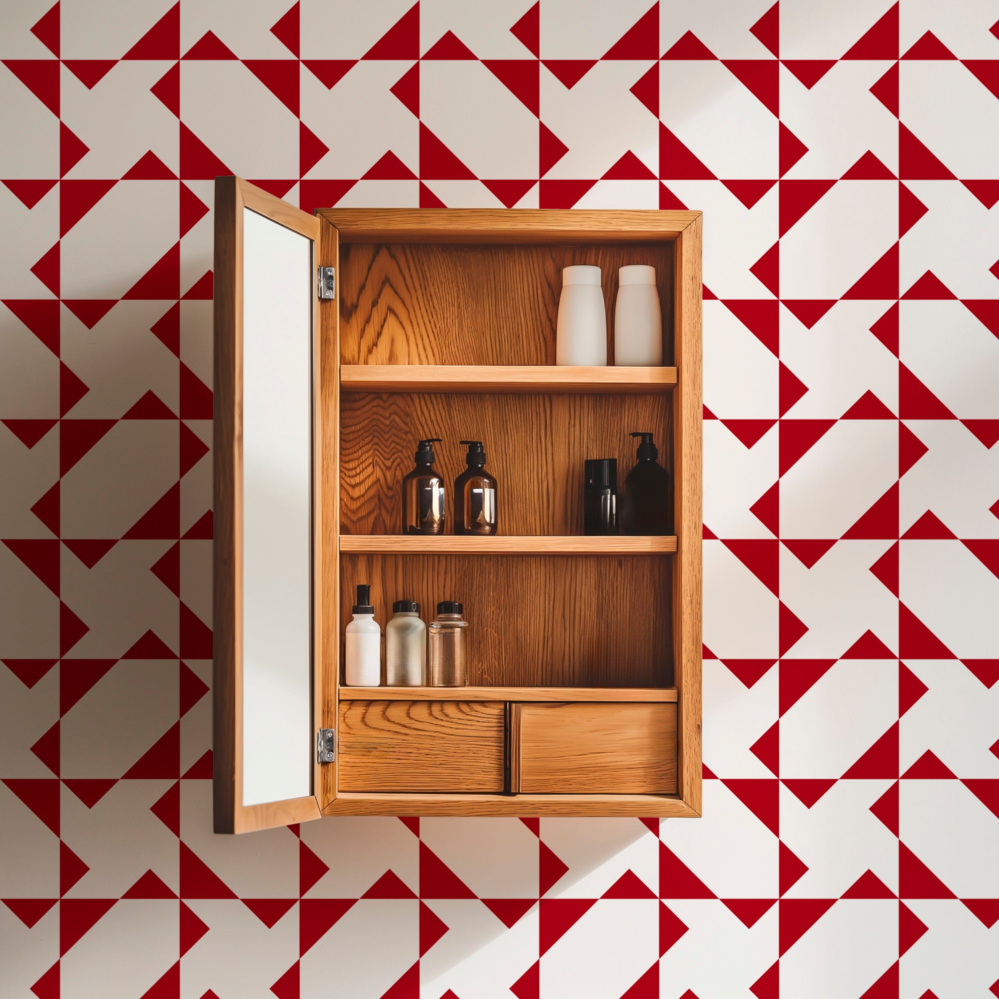 Chasing Charlie Modern Geometric Wallpaper - Wallpaper | Victoria Bright Home - Colorful Modern Wallpaper For Your Home - - bedroom,black,black and white,blue,dining,kitchen,living,modern,office,red,traditional