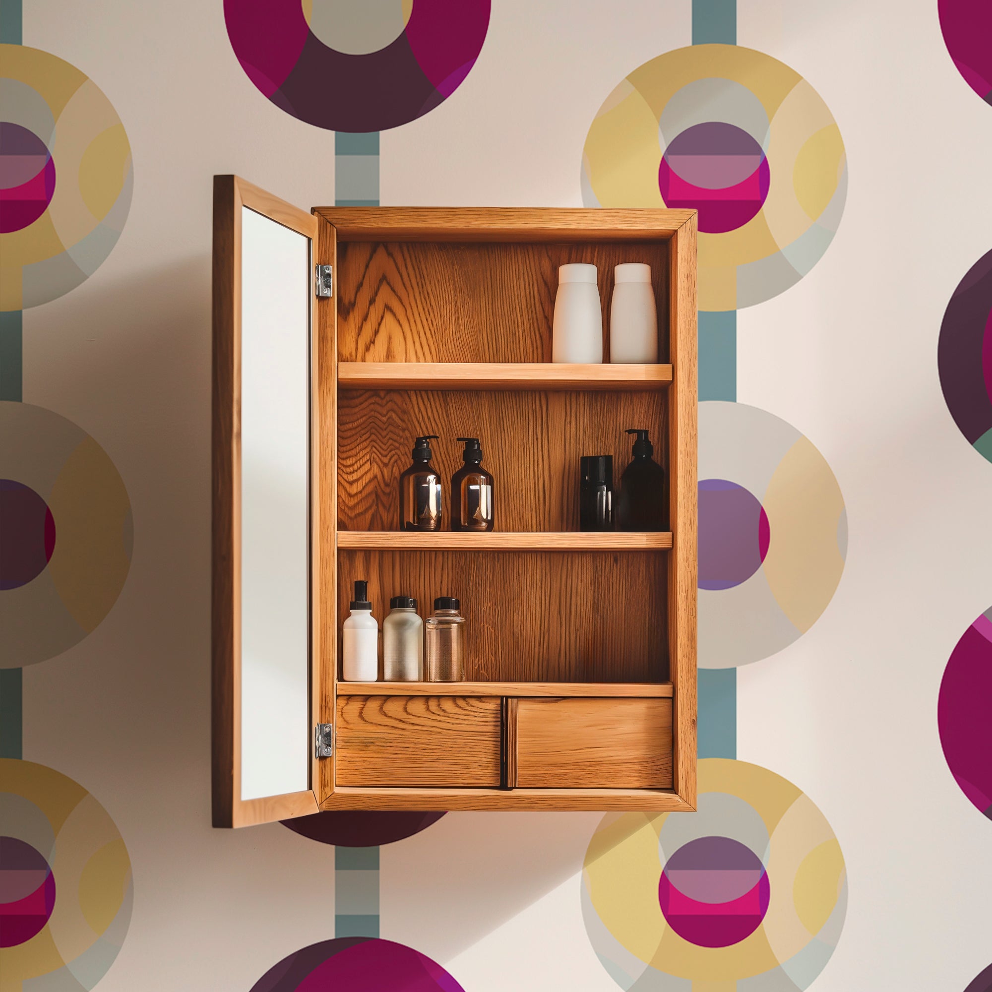 Retro Modern Turntable Wallpaper for a Classic Sophisticated Look - Wallpaper | Victoria Bright Home - Colorful Modern Wallpaper For Your Home - - bedroom,blue,dining,gold,green,living,modern,multicolor,office,pink,retro