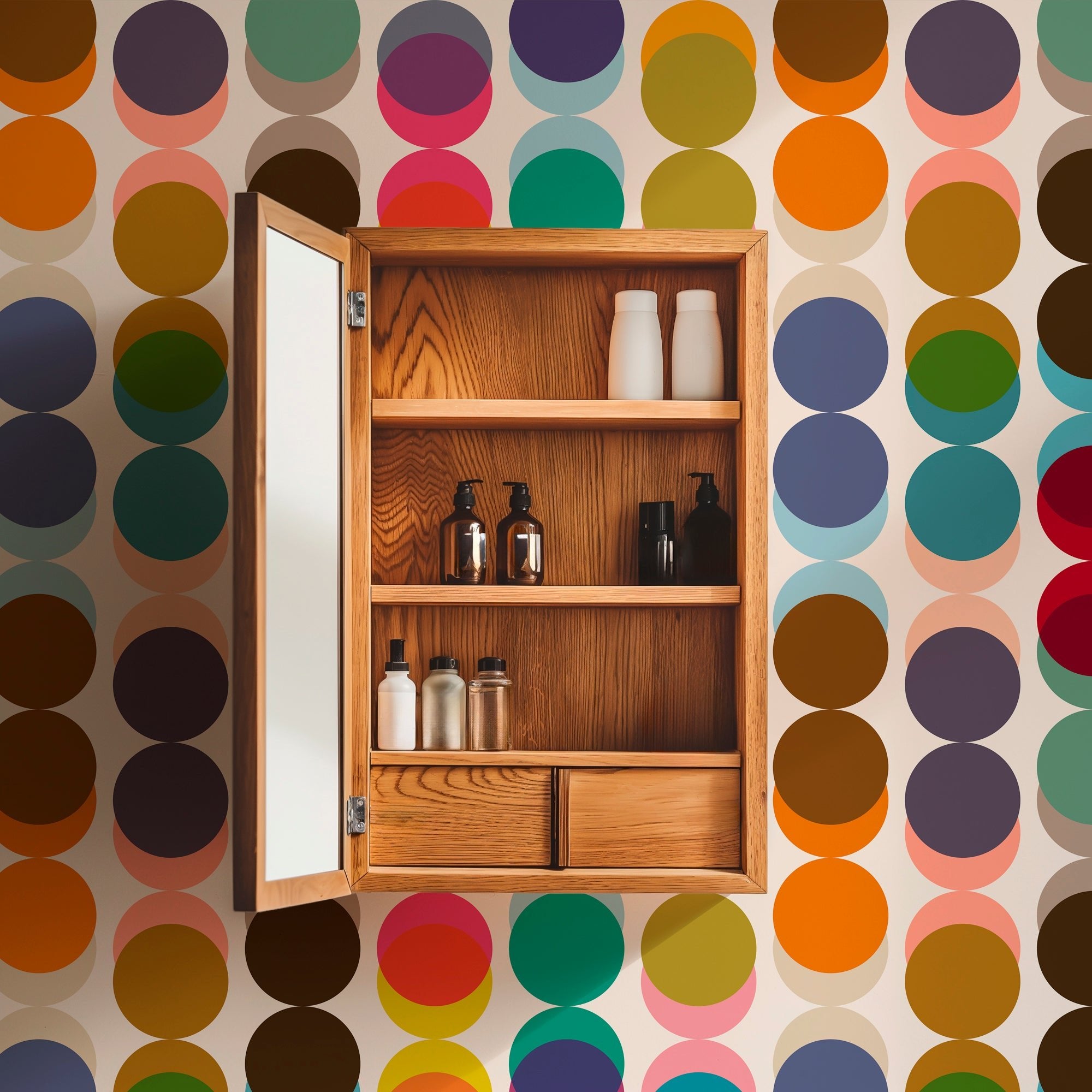 Retro Polka Dot Stripe Wallpaper