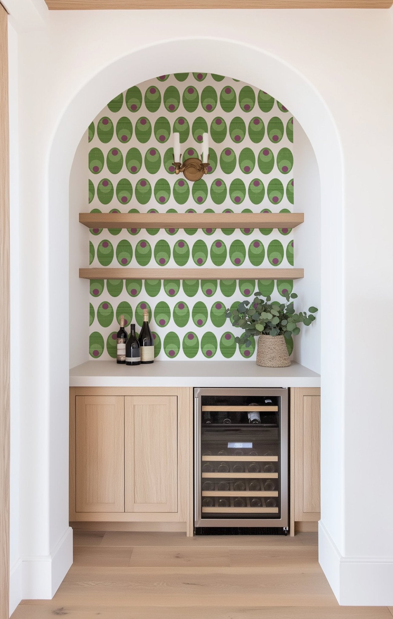 Olive You Cheeky Cocktail Wallpaper for Mid Century Modern Kitsch