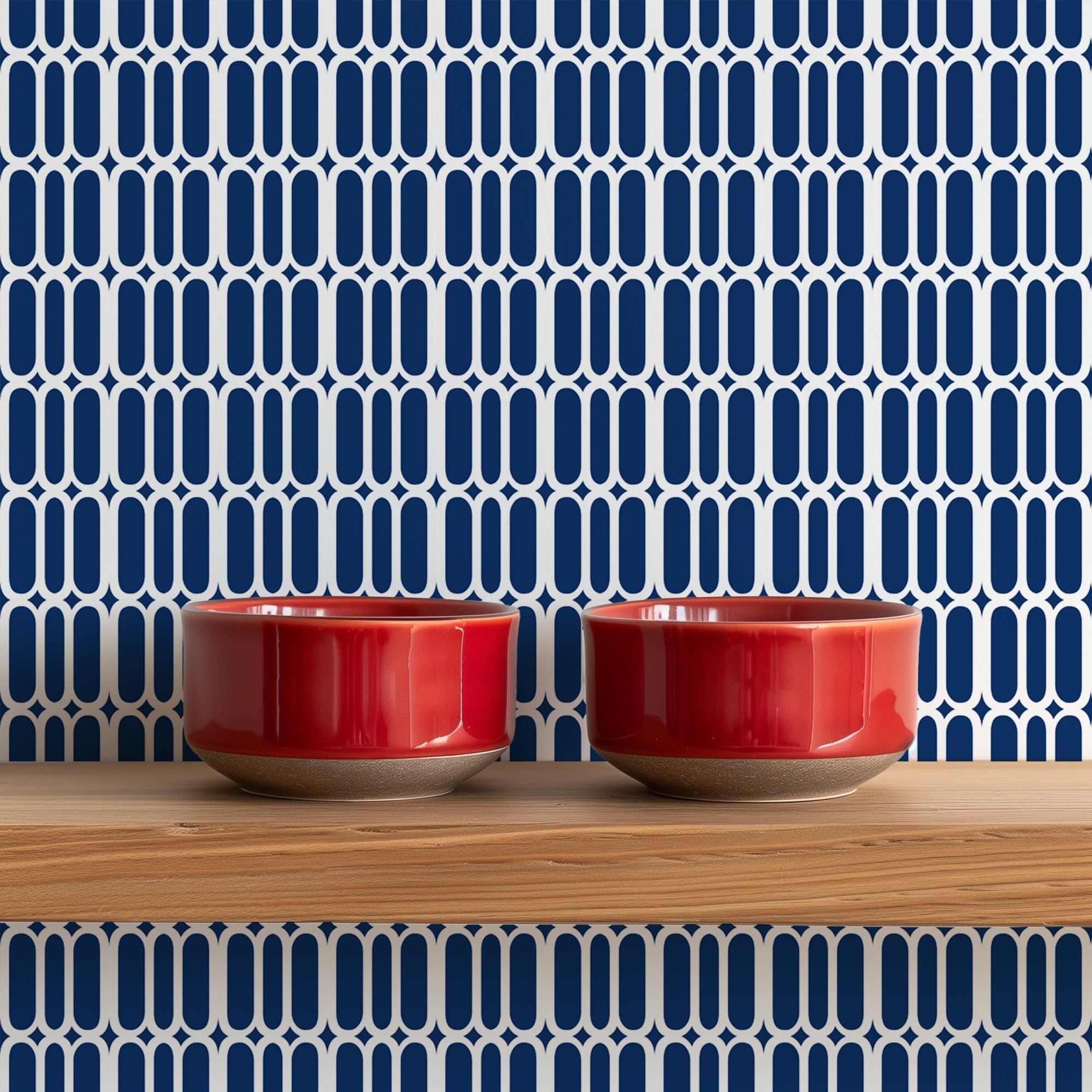 eClaire Mid Century Modern Wallpaper - Wallpaper | Victoria Bright Home - Colorful Modern Wallpaper For Your Home - - abstract,black,black and white,blue,dining,kids,kitchen,mid century,modern,orange,retro,sixties wallpaper