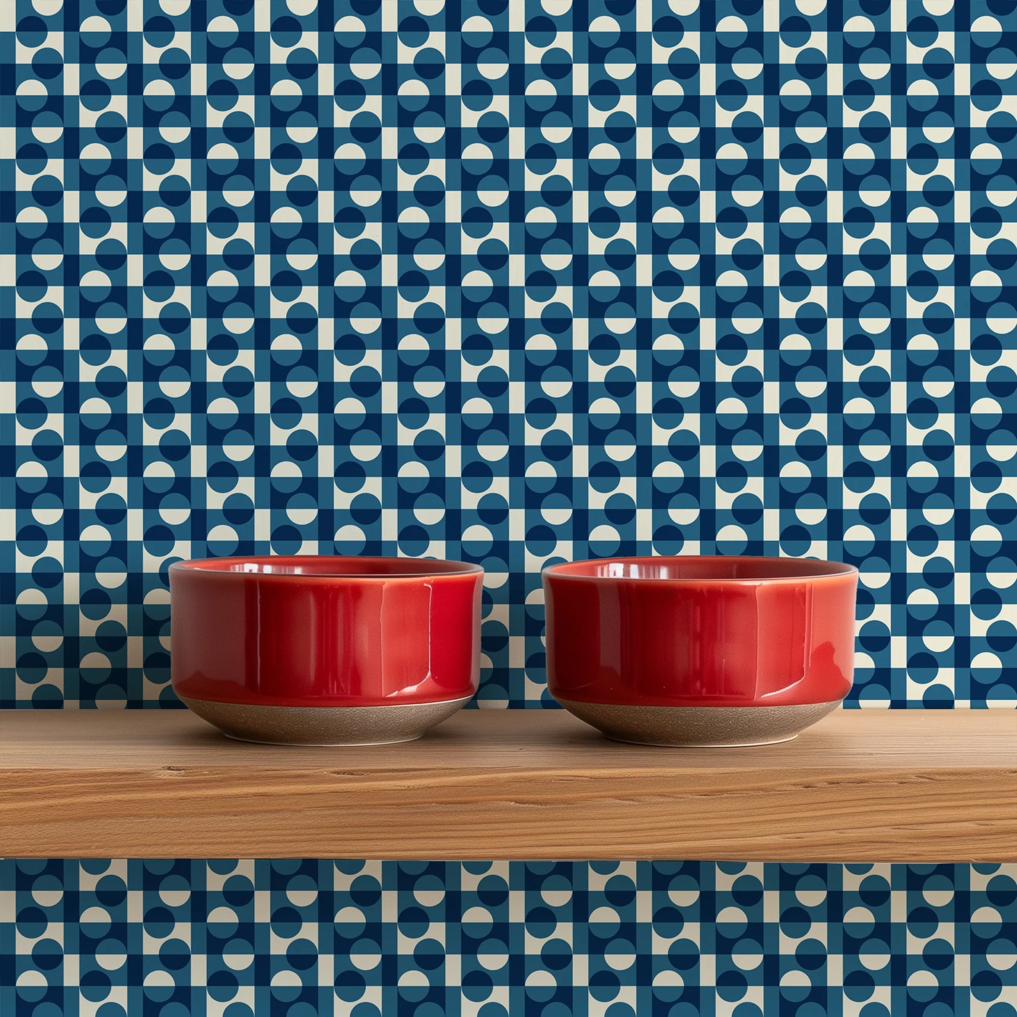 Modern Blue Geometric Wallpaper