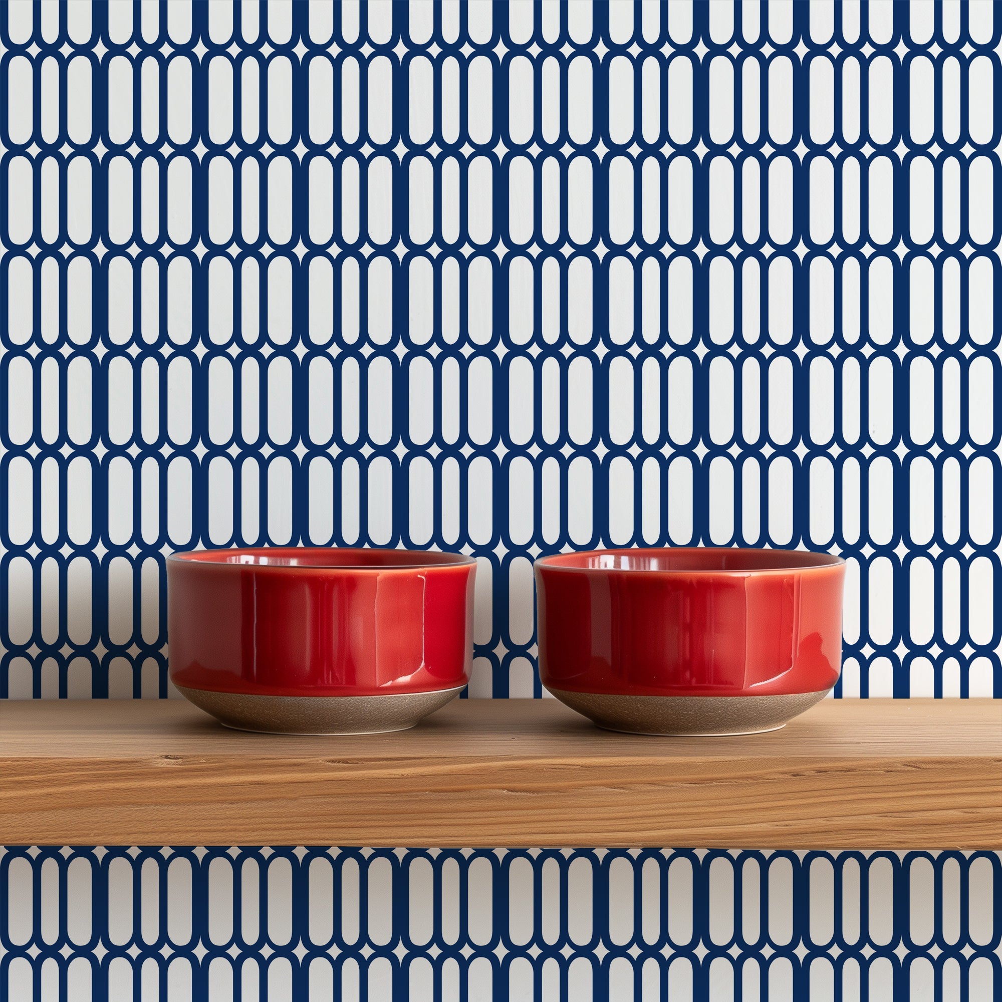 eClaire Mid Century Modern Wallpaper - Wallpaper | Victoria Bright Home - Colorful Modern Wallpaper For Your Home - - abstract,black,black and white,blue,dining,kids,kitchen,mid century,modern,orange,retro,sixties wallpaper