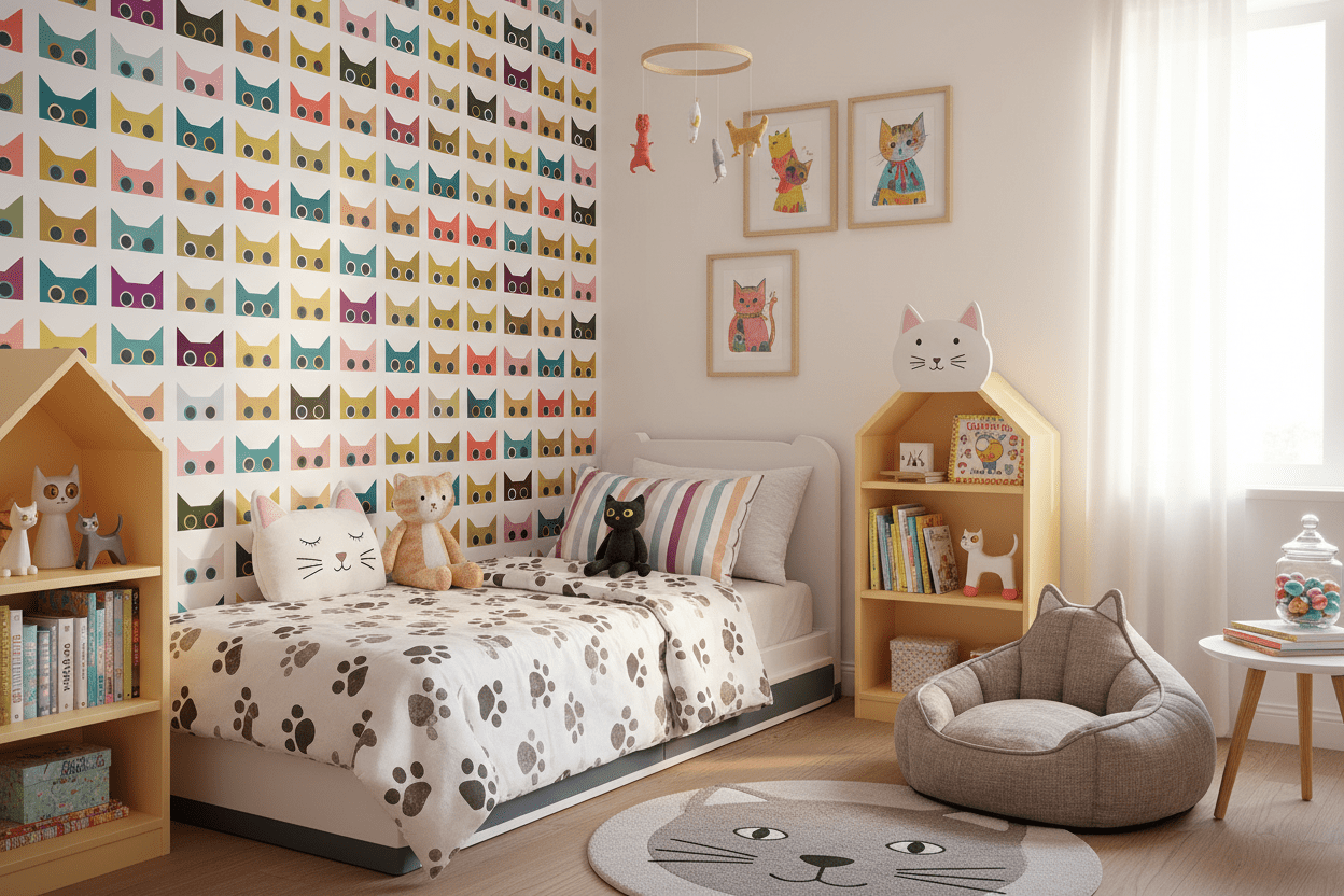 Scaredy Cats Wallpaper in Little Girl&