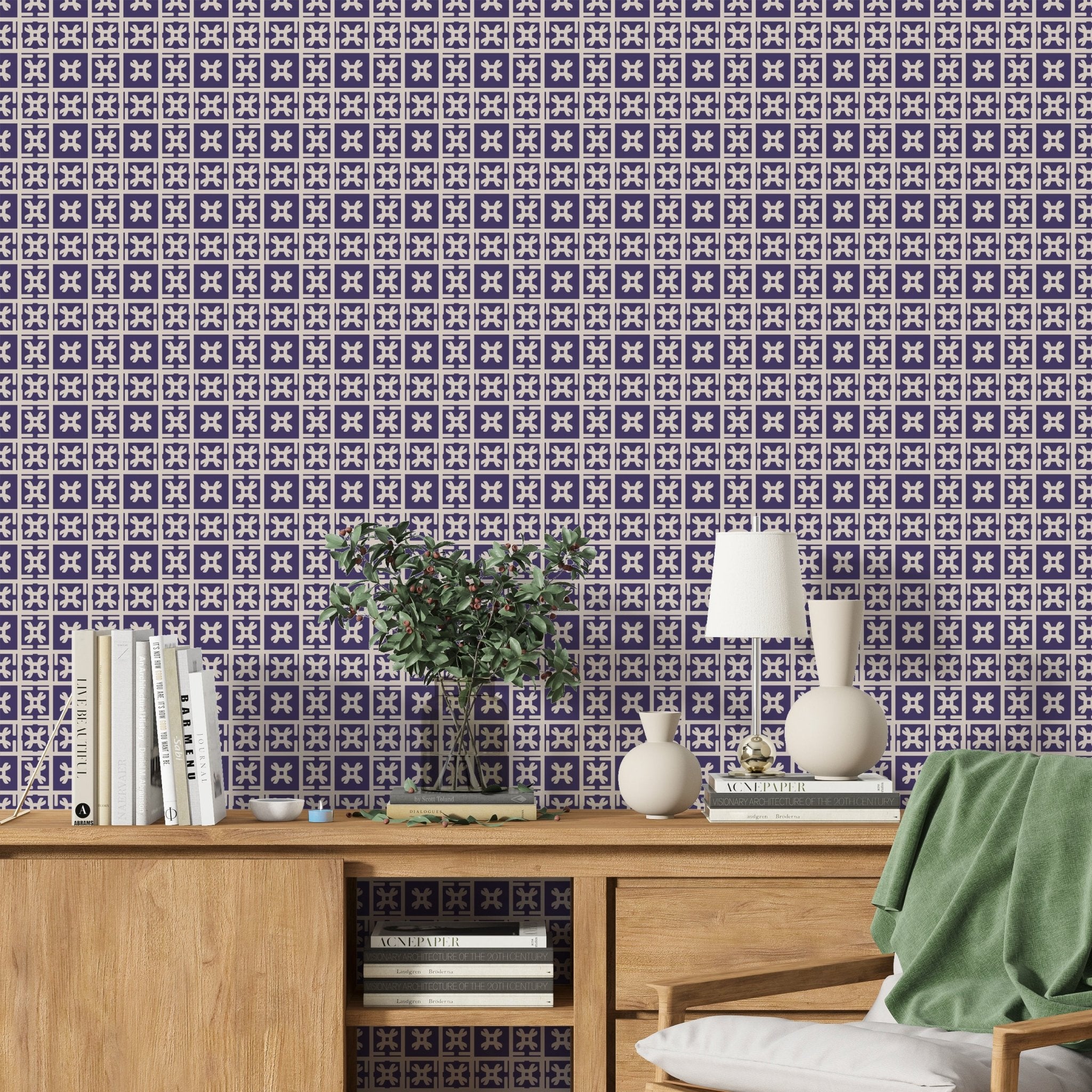 Snow in Japan Traditional Japandi Wallpaper in Purple - Wallpaper | Victoria Bright Home - Colorful Modern Wallpaper For Your Home - - asian-inspired,bedroom,cream,dining,japandi,japanese,living,modern,office,purple,traditional