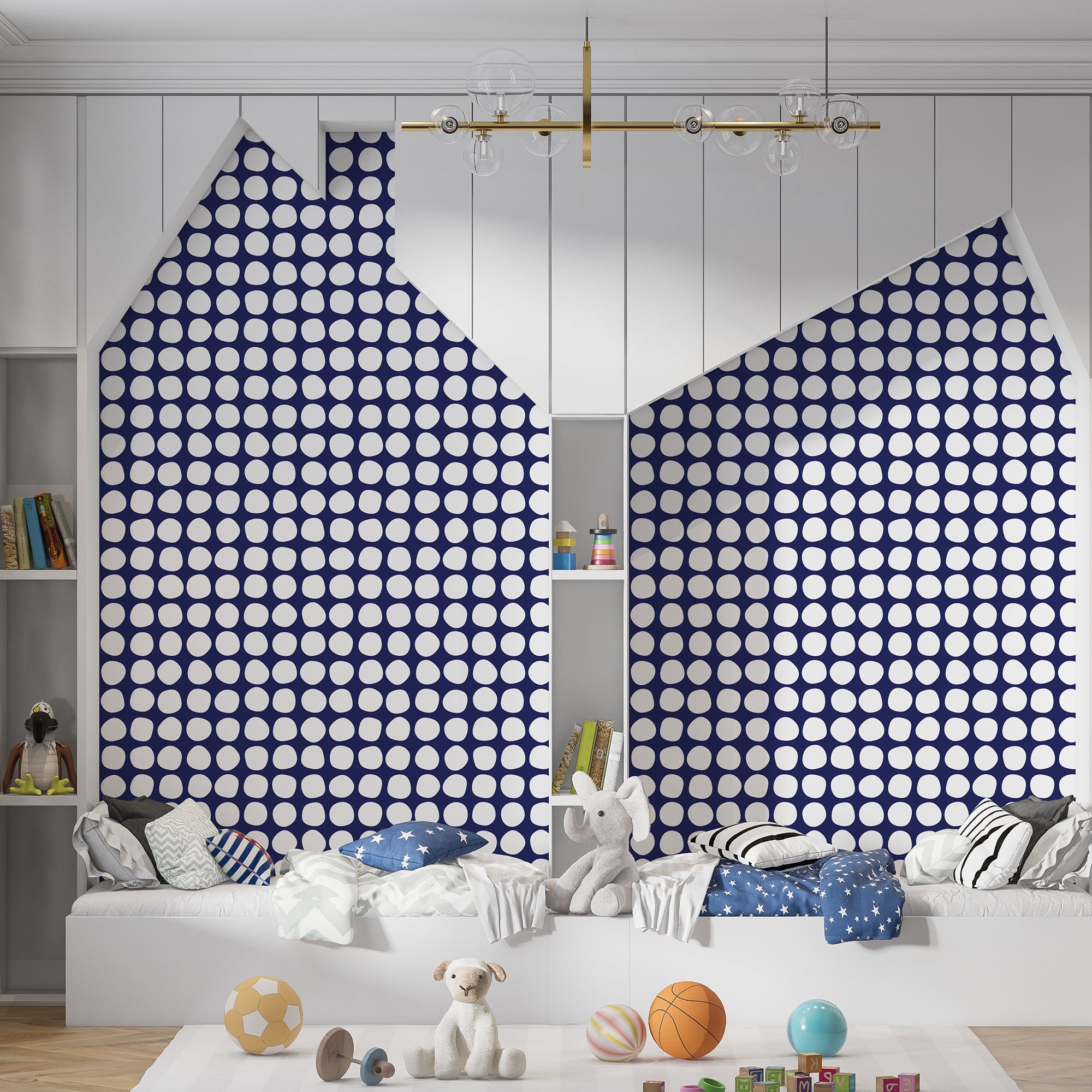 Abstract Dot Modern Wallpaper in Blue Black or Gray - Wallpaper | Victoria Bright Home - Colorful Modern Wallpaper For Your Home - - abstract,bedroom,black,black and white,blue,dining,dots,Gray,kitchen,modern,office