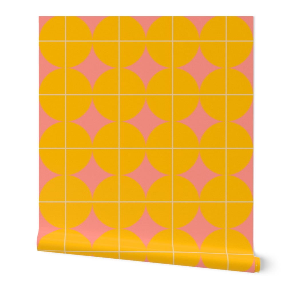Pink Lemonade - Bold Retroi Gold &amp; Pink Wallpaper