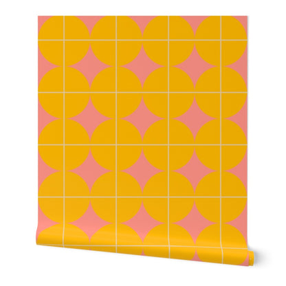 Pink Lemonade - Bold Retroi Gold &amp; Pink Wallpaper
