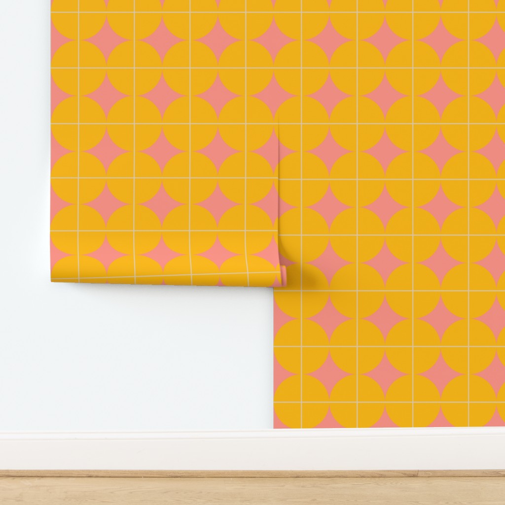 Pink Lemonade - Bold Retroi Gold &amp; Pink Wallpaper