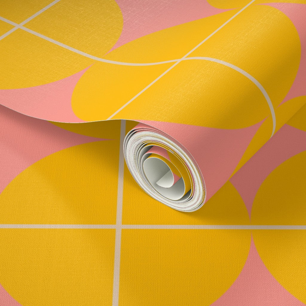 Pink Lemonade - Bold Retroi Gold &amp; Pink Wallpaper