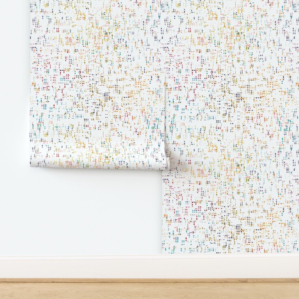 Modern Minimalist Multicolor Mosaic Wallpaper with a Futuristic Pixelated Appeal - Wallpaper | Victoria Bright Home - Colorful Modern Wallpaper For Your Home - - abstract,bedroom,dining,kids,modern,multicolor,nursery