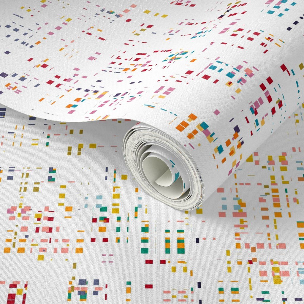 Modern Minimalist Multicolor Mosaic Wallpaper with a Futuristic Pixelated Appeal - Wallpaper | Victoria Bright Home - Colorful Modern Wallpaper For Your Home - - abstract,bedroom,dining,kids,modern,multicolor,nursery