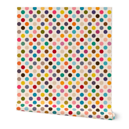 Mid Century Micro Dot Wallpaper with Fresh Retro Colors - Wallpaper | Victoria Bright Home - Colorful Modern Wallpaper For Your Home - Peel and Stick Removeable Sample 11 x 24 inches multicolor micro dot - bedroom,dots,feminine,kids,kitchen,mid century,modern,multicolor,nursery,office,retro,vintage