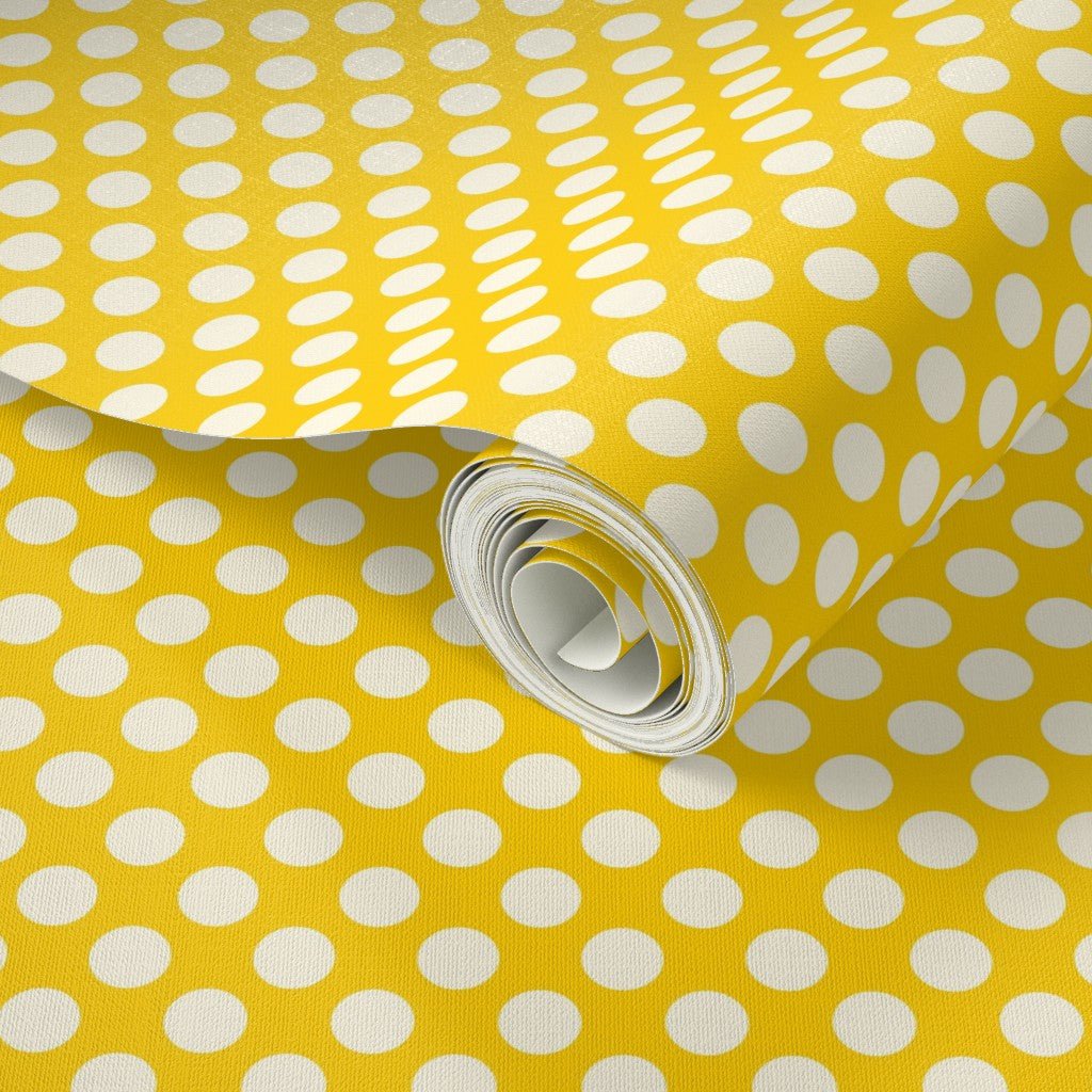 Modernist Mini Dot Wallpaper in Nostalgic Colors for Mid Century Modern Decor - Wallpaper | Victoria Bright Home - Colorful Modern Wallpaper For Your Home - - bedroom,blue,dining,dots,feminine,green,kids,kitchen,mid century,modern,nursery,office,red,retro,sixties,yellow