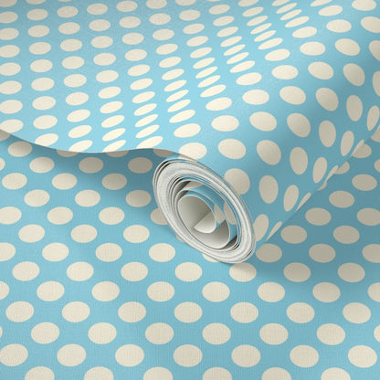 Modernist Mini Dot Wallpaper in Nostalgic Colors for Mid Century Modern Decor - Wallpaper | Victoria Bright Home - Colorful Modern Wallpaper For Your Home - - bedroom,blue,dining,dots,feminine,green,kids,kitchen,mid century,modern,nursery,office,red,retro,sixties,yellow