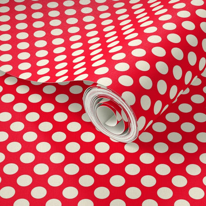 Modernist Mini Dot Wallpaper in Nostalgic Colors for Mid Century Modern Decor - Wallpaper | Victoria Bright Home - Colorful Modern Wallpaper For Your Home - - bedroom,blue,dining,dots,feminine,green,kids,kitchen,mid century,modern,nursery,office,red,retro,sixties,yellow