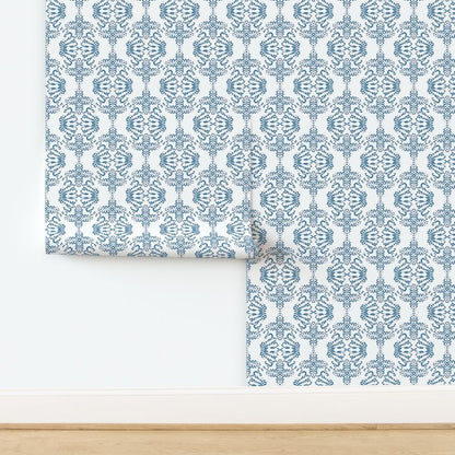 Blue Damask Wallpaper for a Vintage or Traditional Look