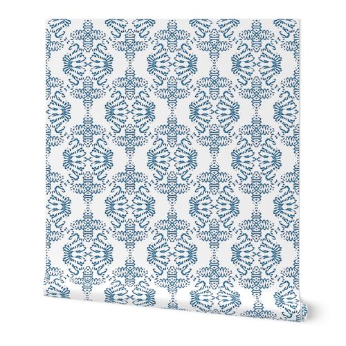 Blue Damask Wallpaper for a Vintage or Traditional Look