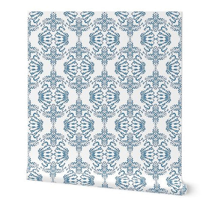 Blue Damask Wallpaper for a Vintage or Traditional Look