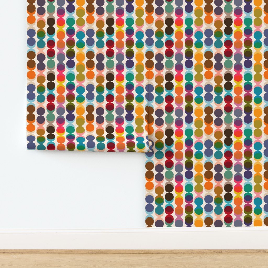 Retro Polka Dot Stripe Wallpaper