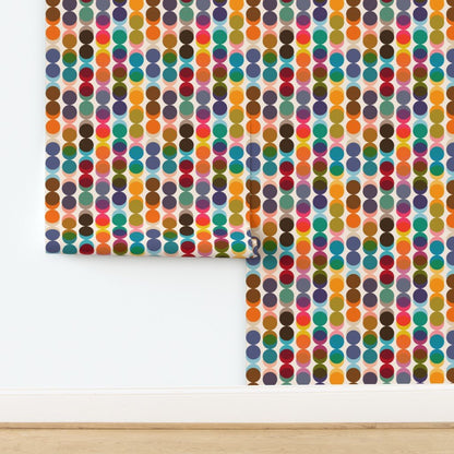 Retro Polka Dot Stripe Wallpaper