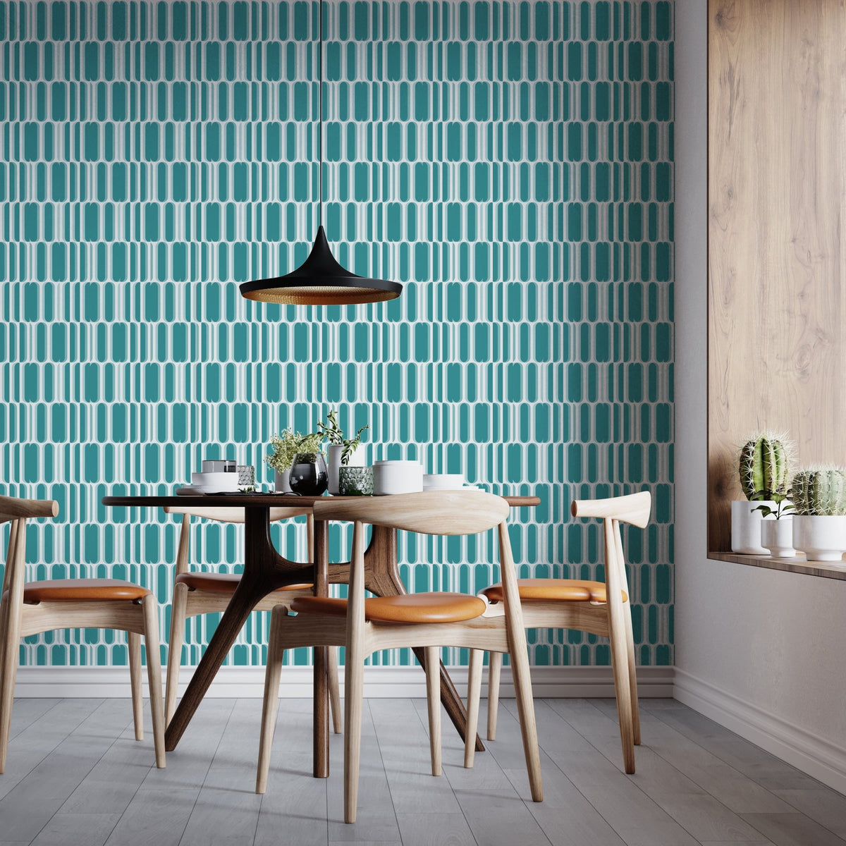 Jumble Mid-Century Modern Geometric Wallpaper