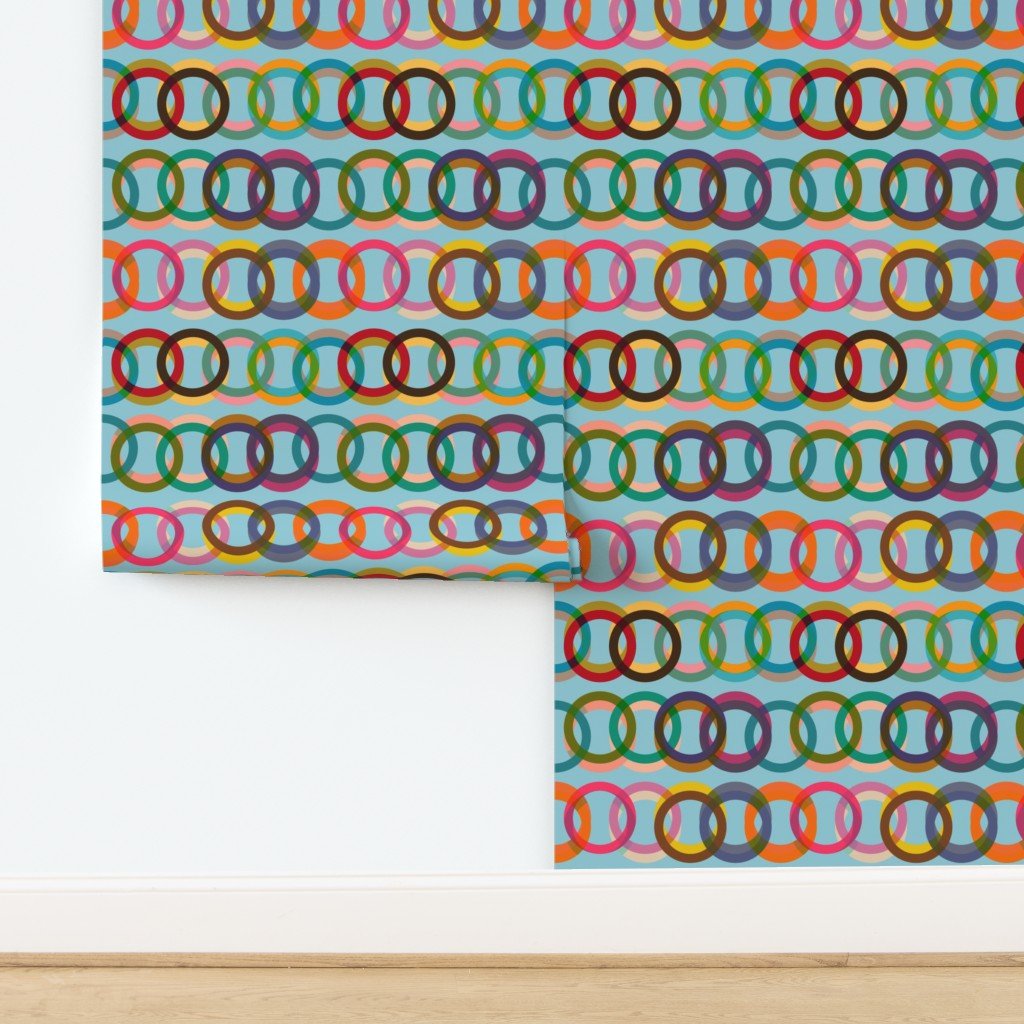 Willoughby Double Rings Retro Modern Wallpaper