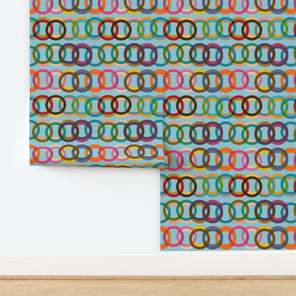 Willoughby Double Rings Retro Modern Wallpaper