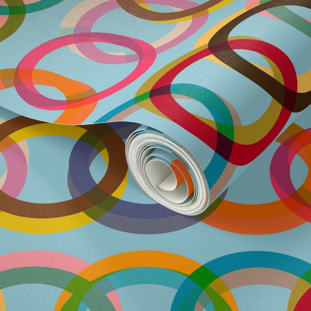 Willoughby Double Rings Retro Modern Wallpaper