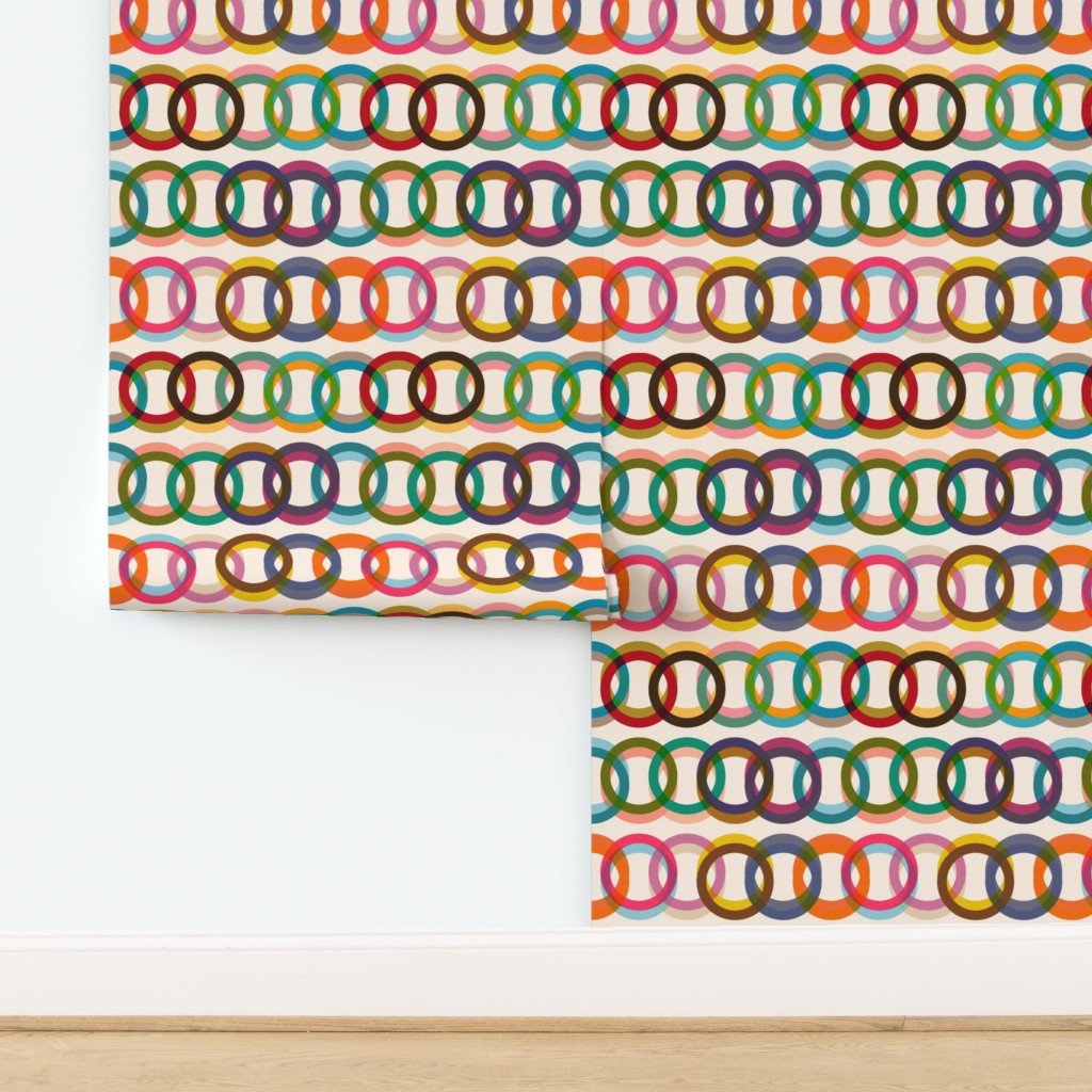 Willoughby Double Rings Retro Modern Wallpaper