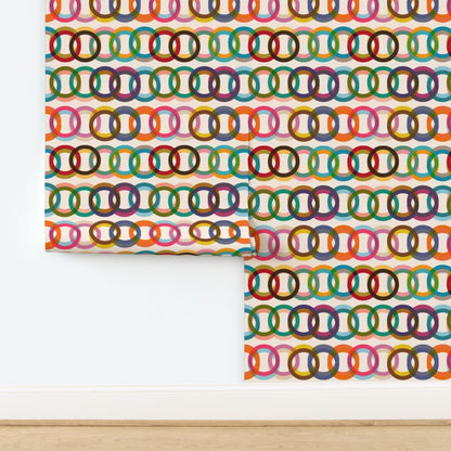 Willoughby Double Rings Retro Modern Wallpaper