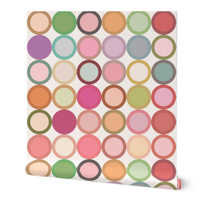 Retro Modern Earthy Circles Wallpaper - Mid-Century Nursery &amp; Kids Room Decor