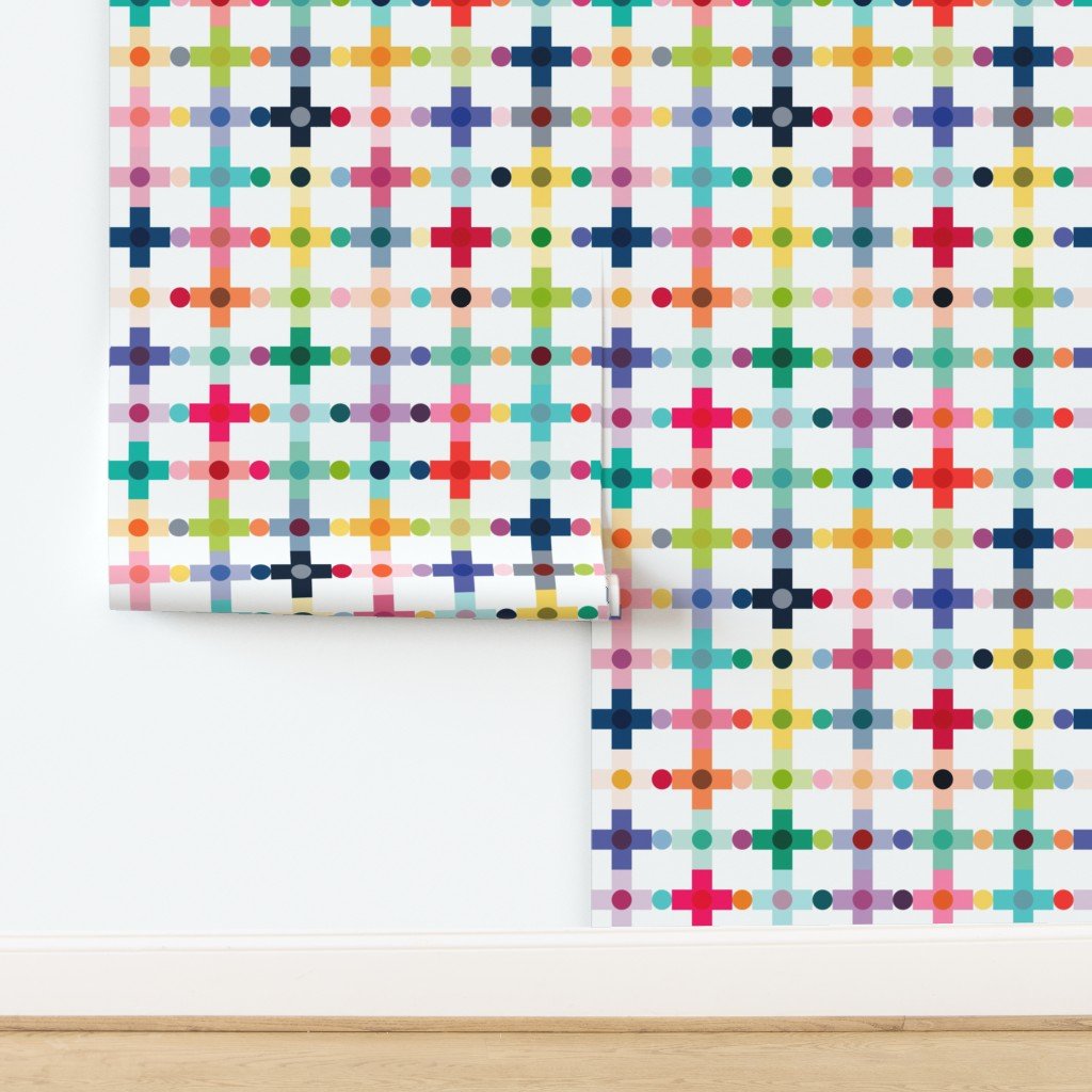 Retro Modern Cross Pattern Wallpaper - Mid-Century Scandinavian Design