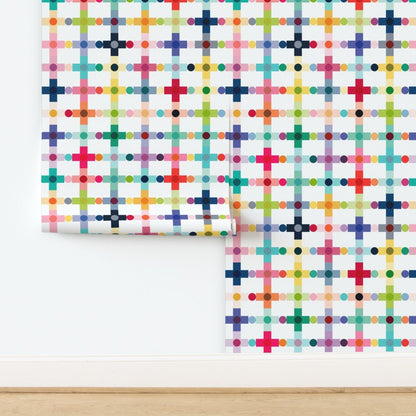 Retro Modern Cross Pattern Wallpaper - Mid-Century Scandinavian Design