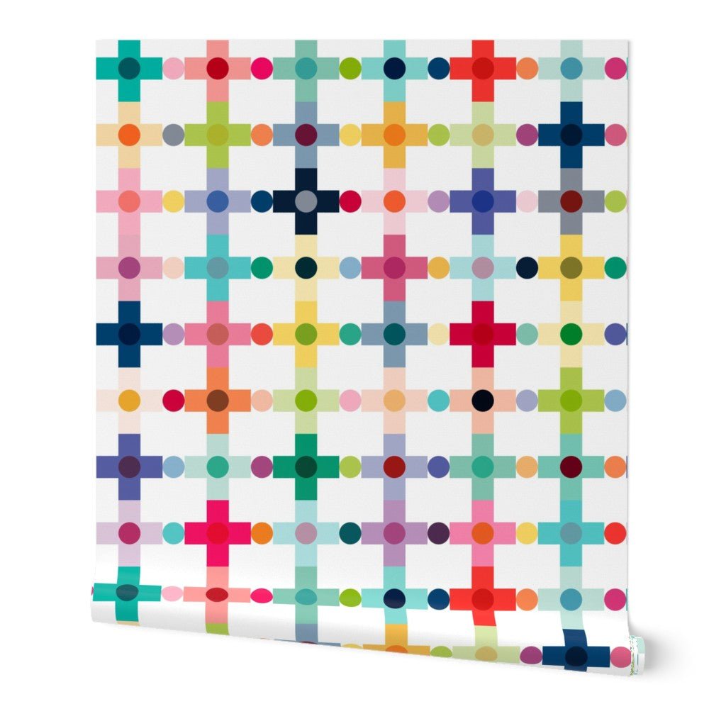 Retro Modern Cross Pattern Wallpaper - Mid-Century Scandinavian Design