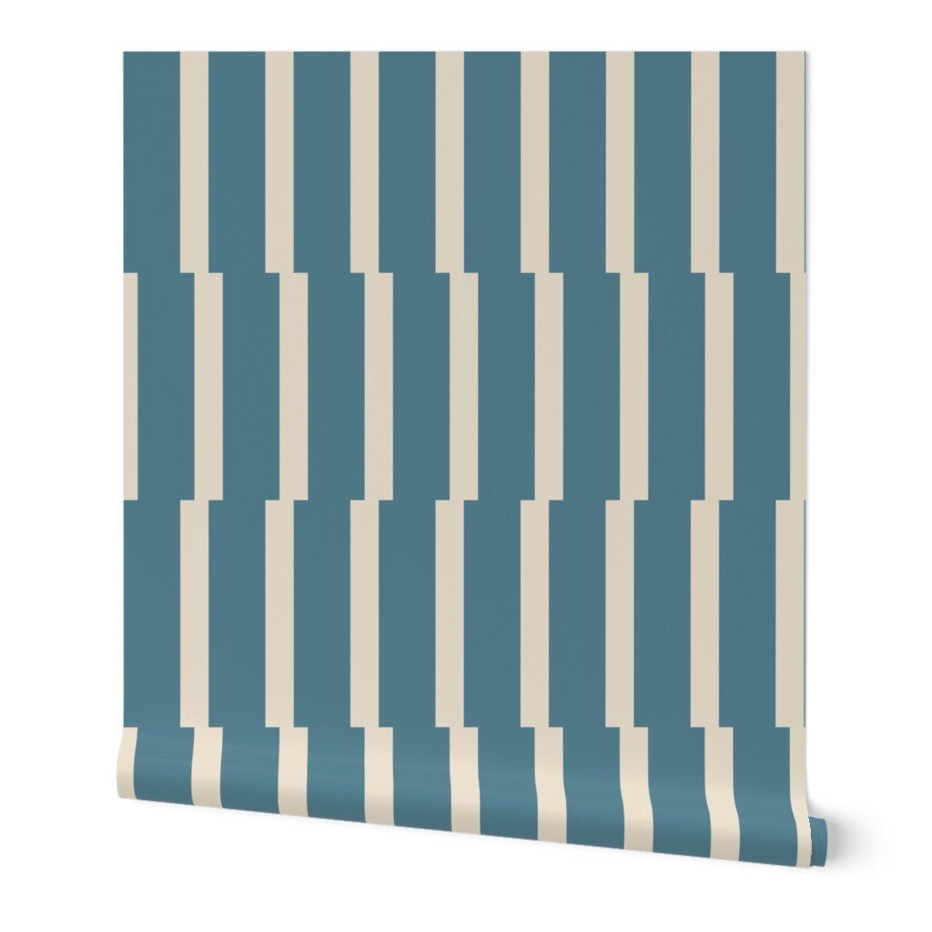 Joshua Tree Desert Oasis Wallpaper - Retro Minimalist Stripe in 5 Calming Colors