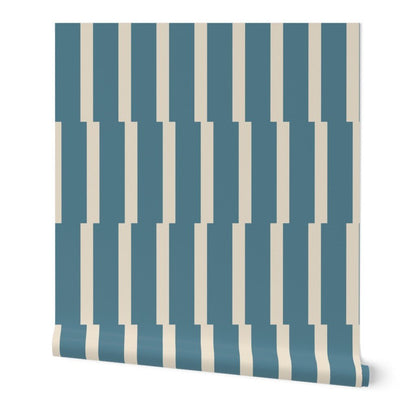 Joshua Tree Desert Oasis Wallpaper - Retro Minimalist Stripe in 5 Calming Colors