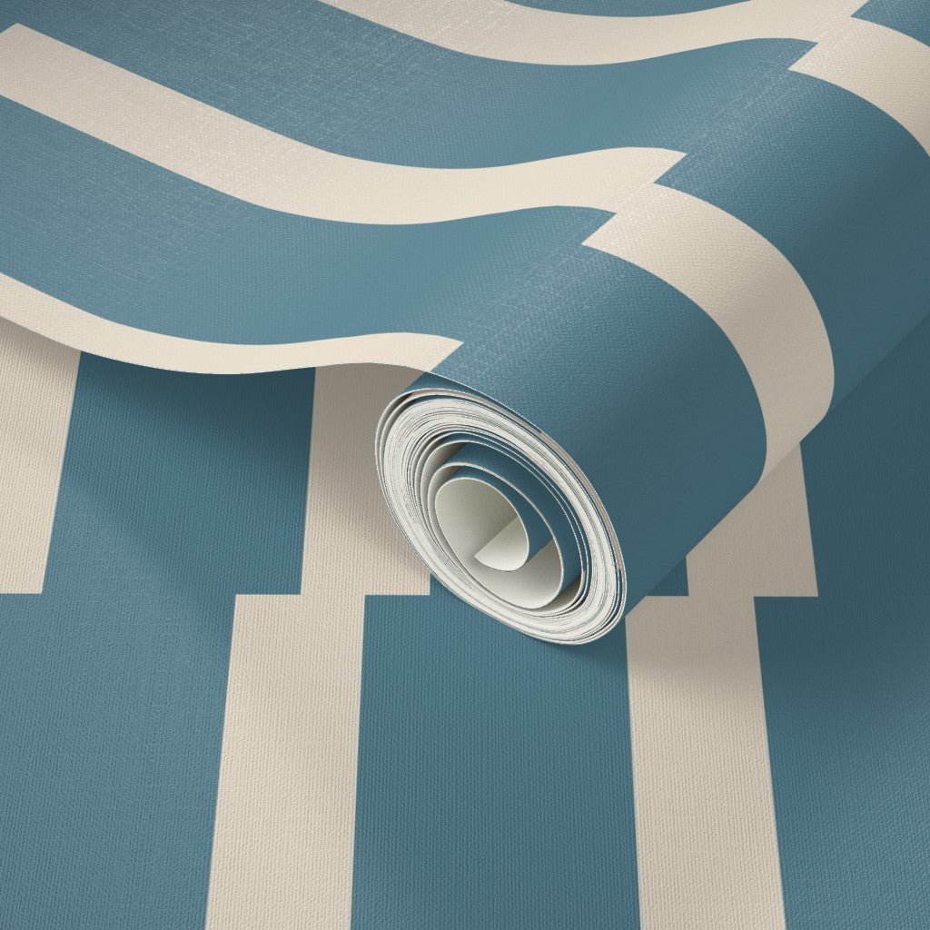 Joshua Tree Desert Oasis Wallpaper - Retro Minimalist Stripe in 5 Calming Colors