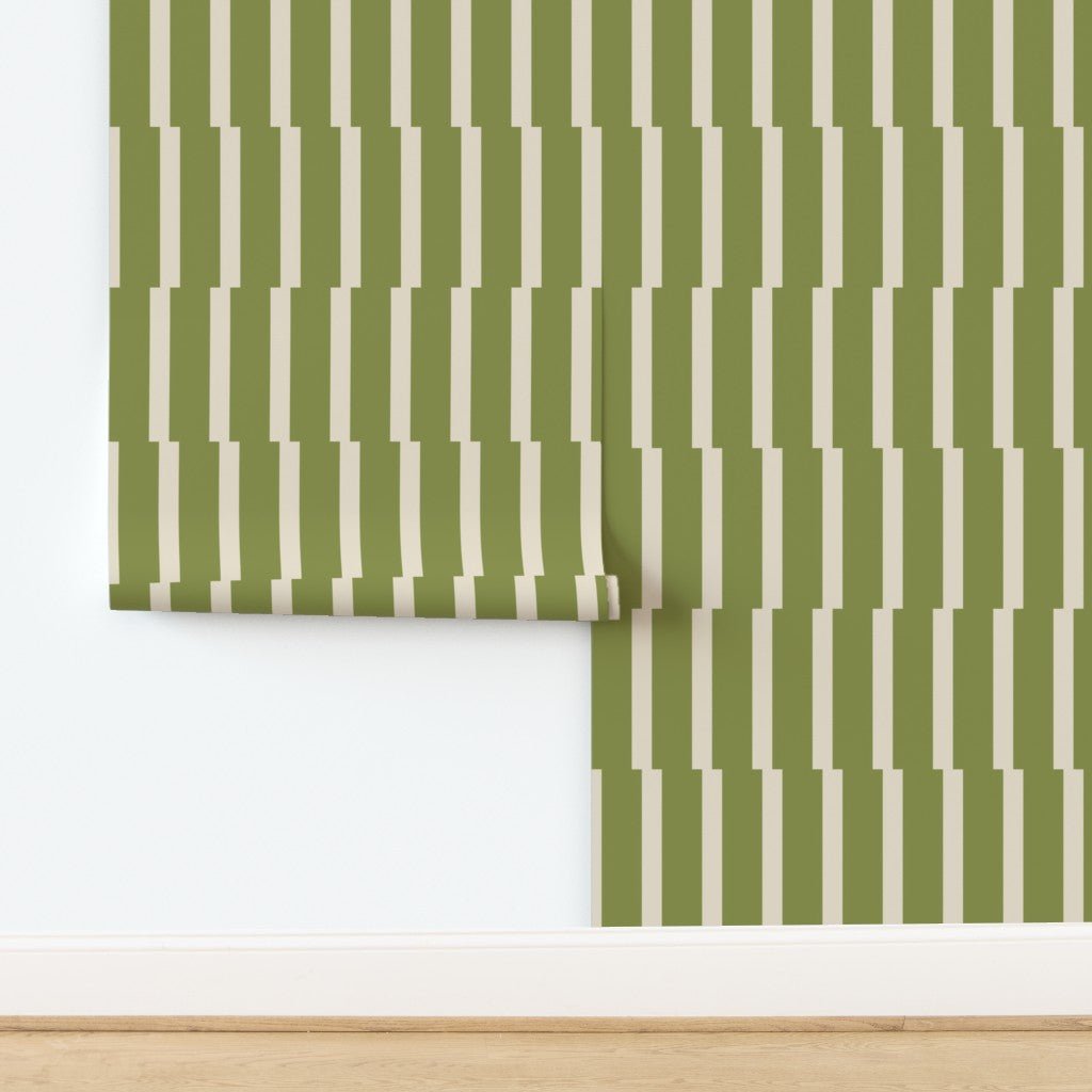Joshua Tree Desert Oasis Wallpaper - Retro Minimalist Stripe in 5 Calming Colors