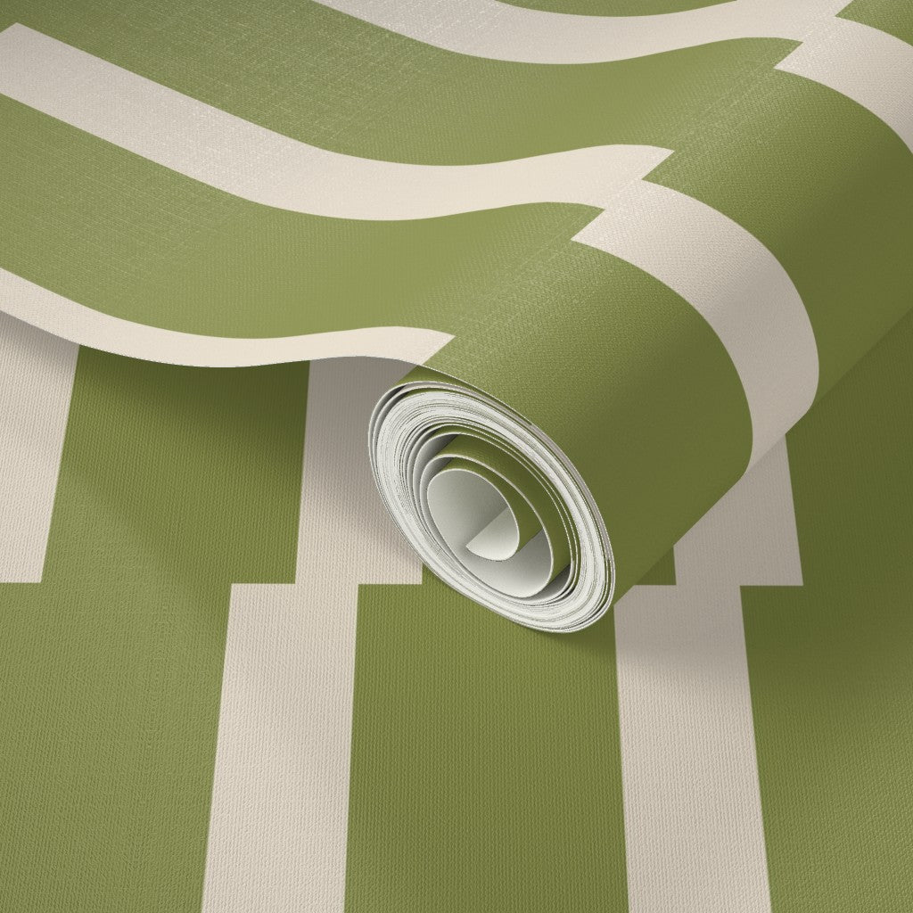 Joshua Tree Desert Oasis Wallpaper - Retro Minimalist Stripe in 5 Calming Colors