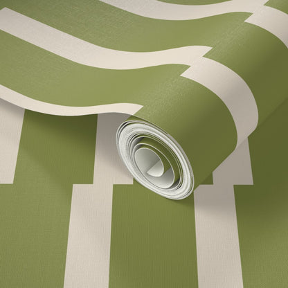 Joshua Tree Desert Oasis Wallpaper - Retro Minimalist Stripe in 5 Calming Colors