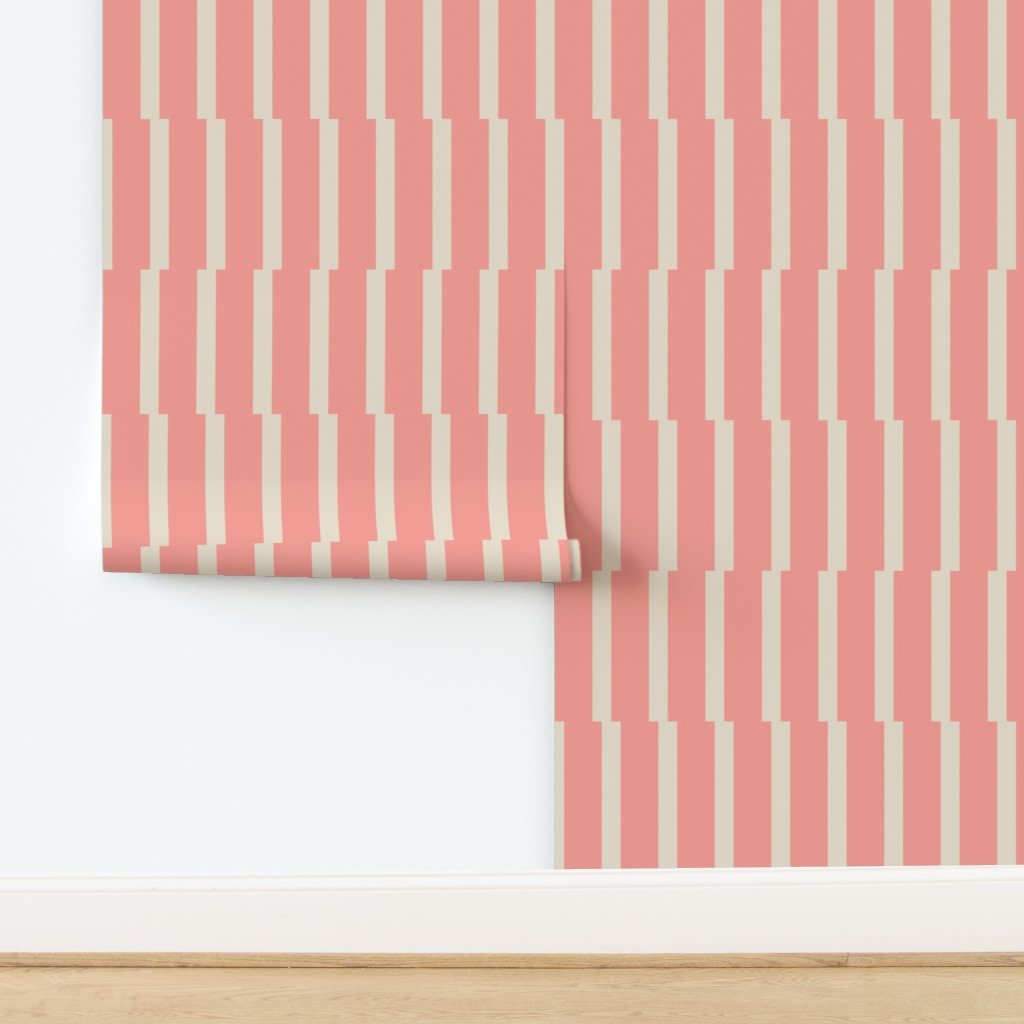 Joshua Tree Desert Oasis Wallpaper - Retro Minimalist Stripe in 5 Calming Colors
