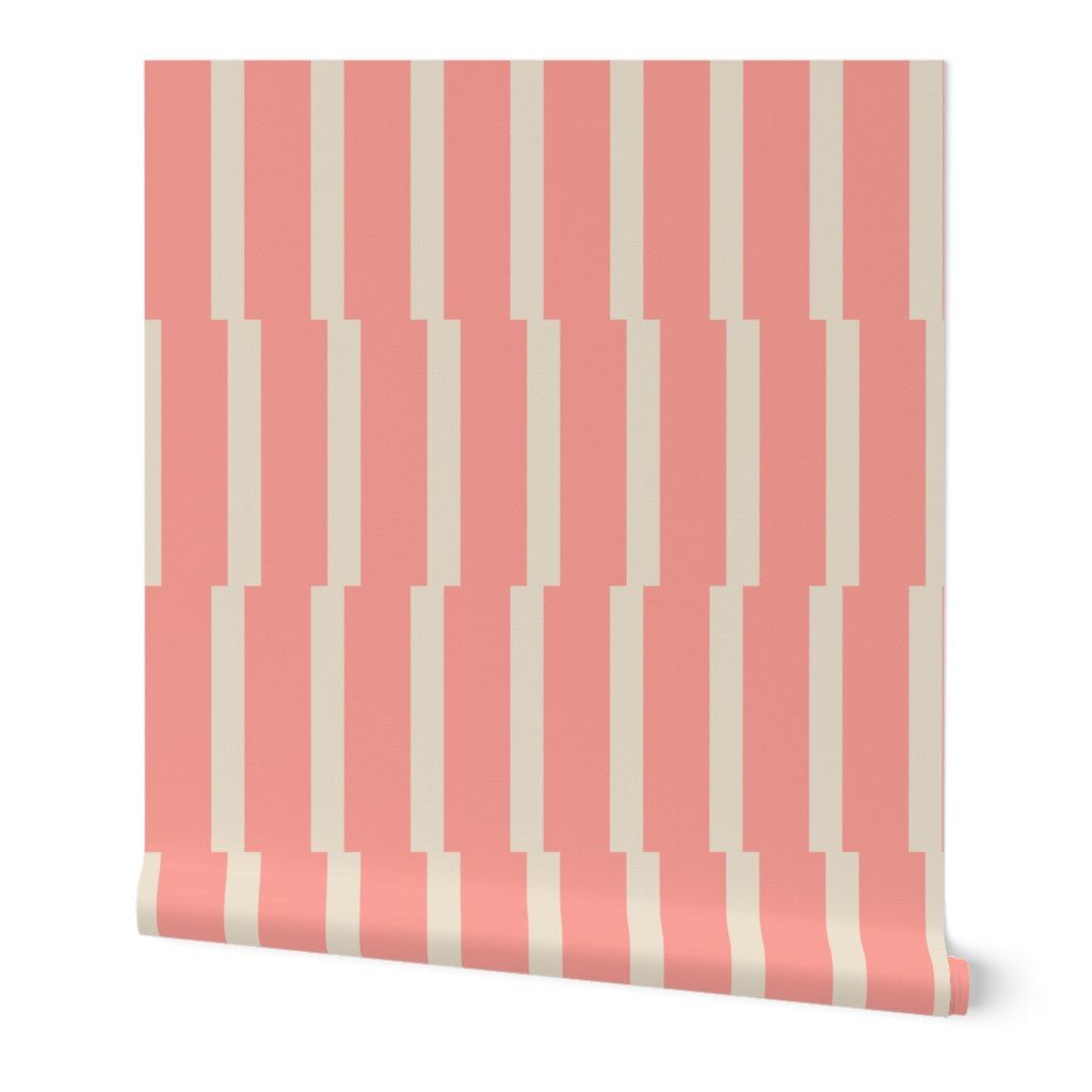 Joshua Tree Desert Oasis Wallpaper - Retro Minimalist Stripe in 5 Calming Colors